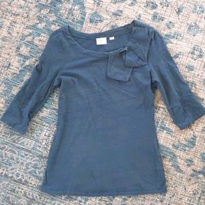 Anthropologie Shirt Top M 3/4 sleeves 100% cotton